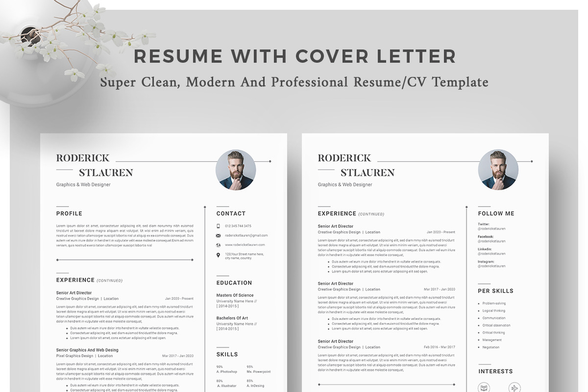 Resume Template / CV, a Resume Template by CreativeZoom (Photo 2 of 4)