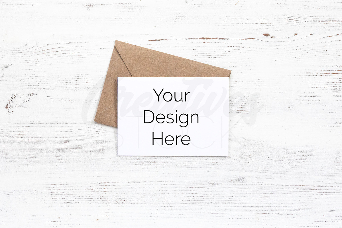 A6 Landscape Invitation Mockup, a Print Template by Creatives STOCK