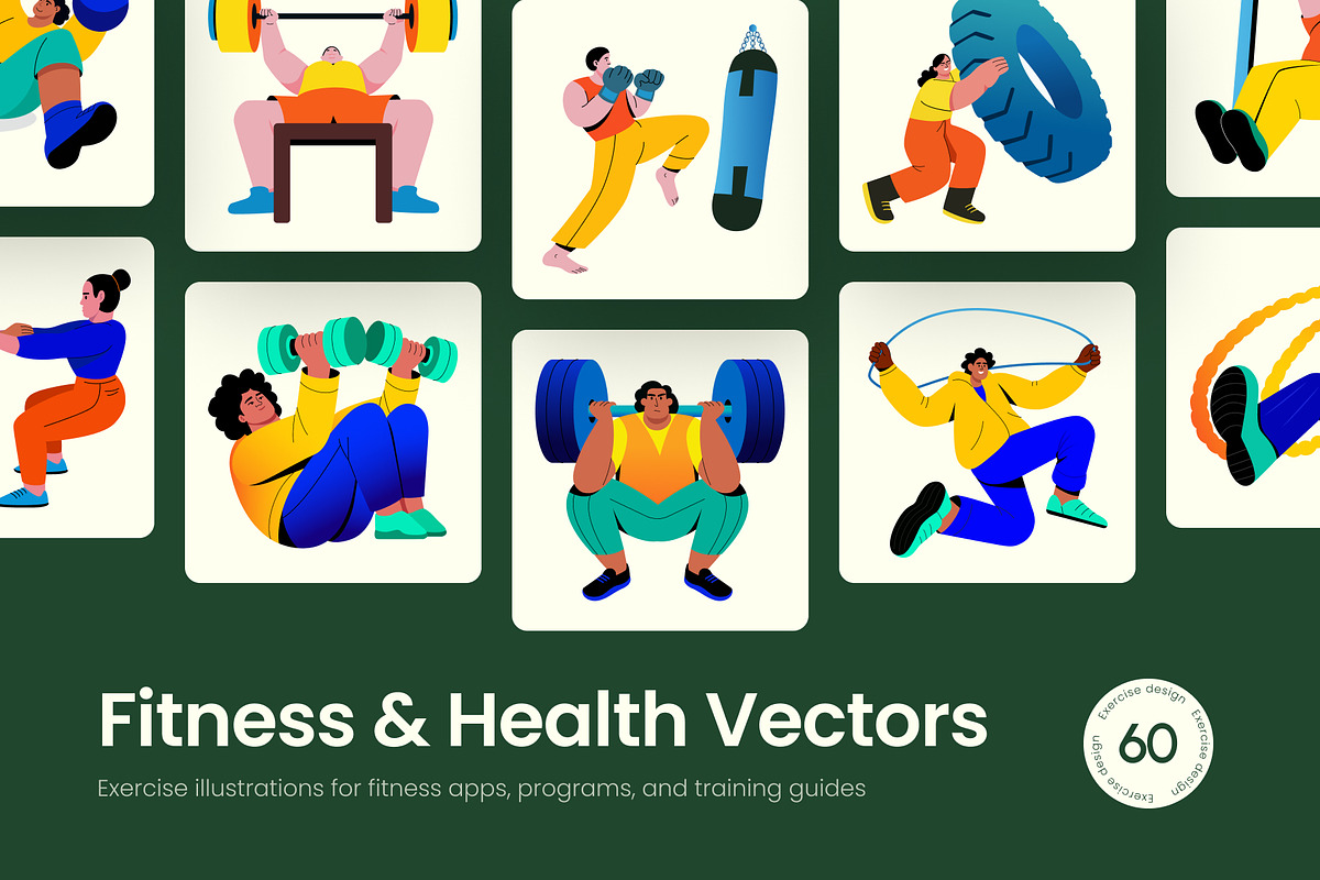 Fitness and Health Illustration Art, a Healthcare Illustration by Brickclay (Photo 1 of 9)