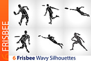 Frisbee Playing Silhouette Vector, an Illustration by Kluva's Wavy Silhouettes (Thumbnail 1 of 2)