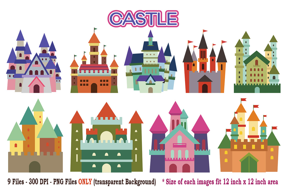 Castle Digital Clipart, an Object Illustration by Cozy Cat Design (Photo 1 of 3)