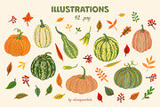 Hello PUMPKIN gouache whimsical set, a Seasonal Illustration by alenaganzhela (Thumbnail 5 of 10)