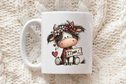 Whimsical Valentine's Cow Clipart, an Illustration by OK Design (Thumbnail 4 of 6)
