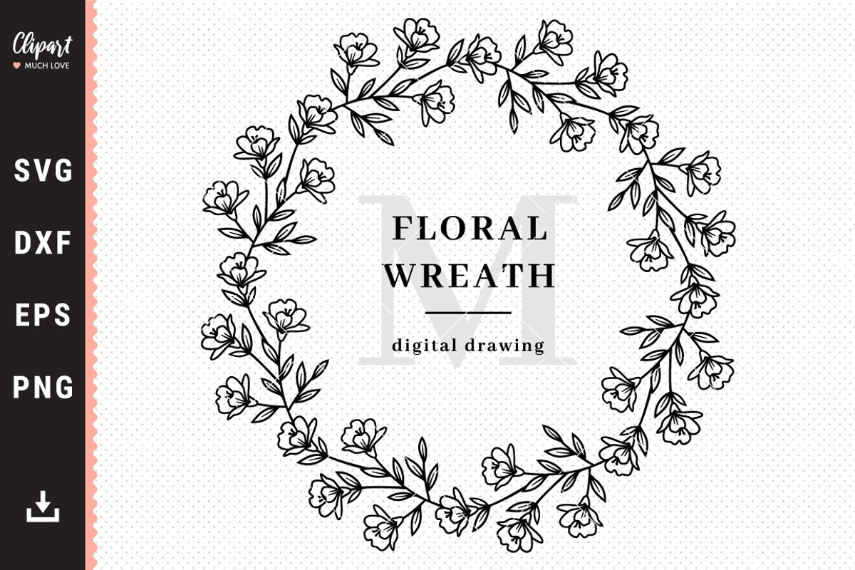 Floral wreath SVG, Wedding wreath, an Object Graphic by ClipartMuchLove (Photo 1 of 7)