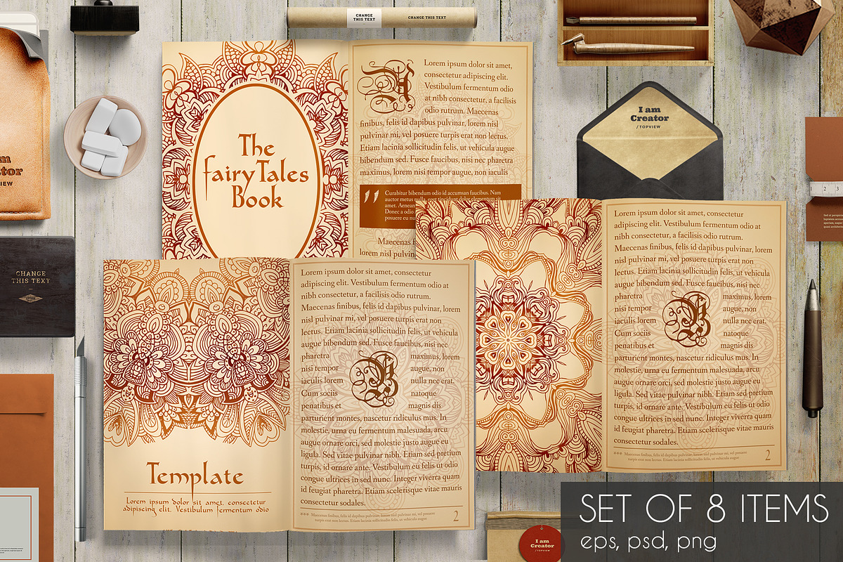 Set of old fary tail pages - vector, a Magazine Template by LineTale (Photo 1 of 2)