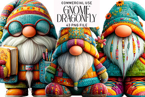 Gnome Dragonfly Clipart, an Illustration by Daily.Designs