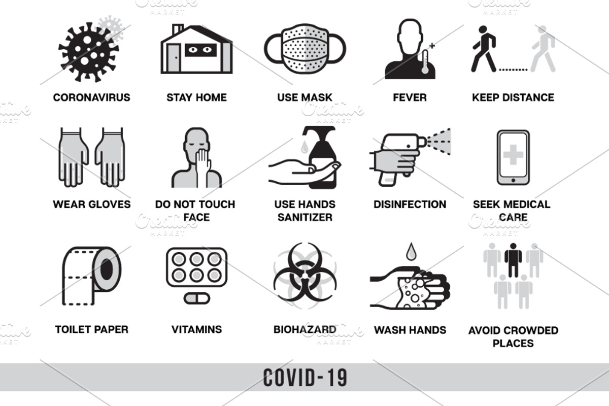 COVID-19. Coronavis icons set, an Outline Icon by WINS Doodle shop (Photo 1 of 2)
