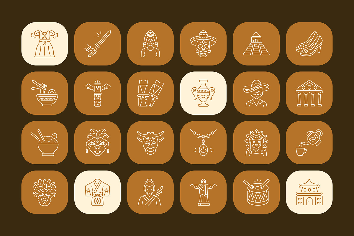 Culture Icon Art Set, an Outline Icon by Prosymbols (Photo 6 of 7)