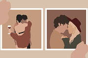 The Lovers Minimalist Graphic Art, a Decorative Illustration by Miracles Everywhere (Thumbnail 4 of 12)