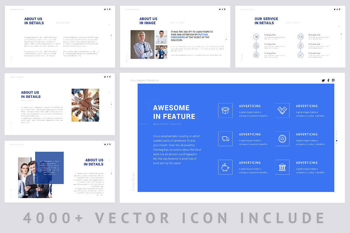Minimal Bluish Powerpoint Template, a Presentation Template by ZAAS (Photo 5 of 13)