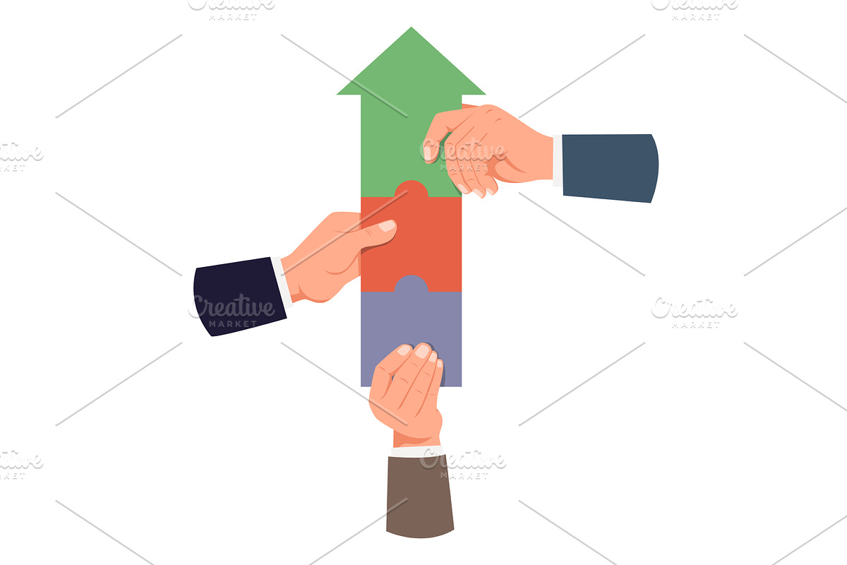 Hands of businesspeople connect, a Finance Illustration by Vectorbuum