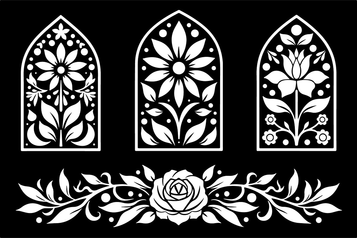 Elegant Floral Border Panels, an Object Graphic by abu67222 (Photo 9 of 13)