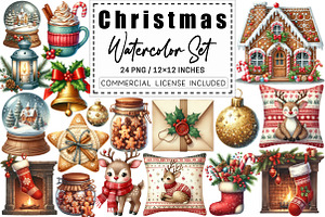 Cozy Christmas Watercolor Set, a Graphic by CitraGraphics