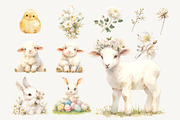 Watercolor Cute Easter Clipart, a Seasonal Illustration by Primrose Blume (Thumbnail 4 of 5)