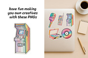 Watercolor Retro Gadgets Stikers, a Decorative Illustration by InkyQueenArt (Thumbnail 3 of 5)