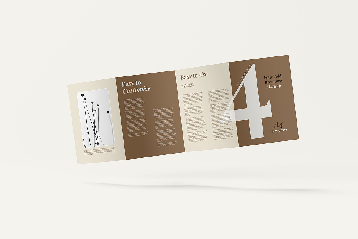 4 Fold A4 Brochure Mockup, an Advertising Mockup by Illusiongraphic (Photo 6 of 21)