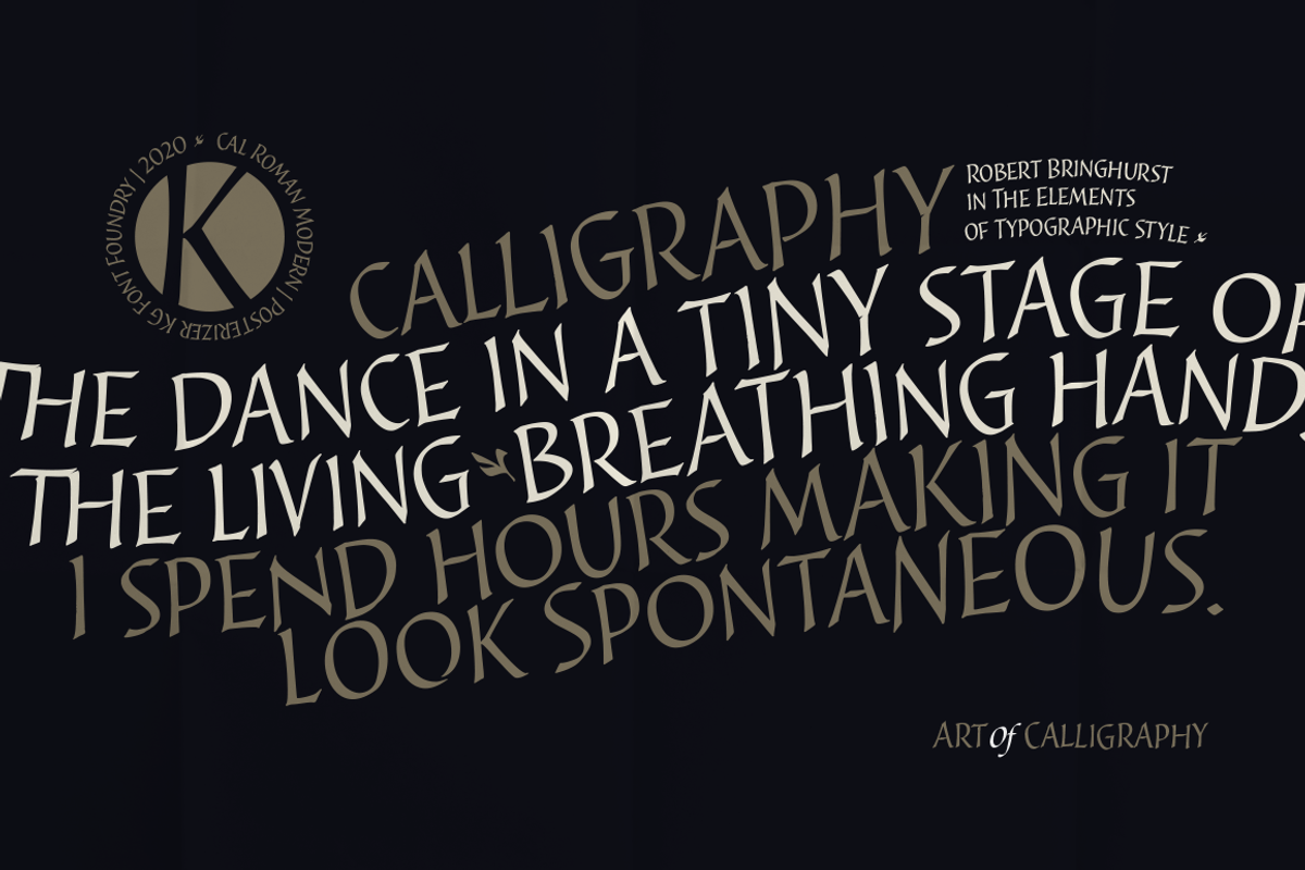 Cal Roman Modern font preview 2