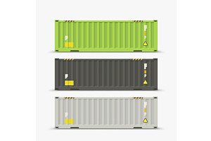 cargo containers various colors set, a Transportation Illustration by IfH