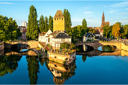 Picturesque view of Ponts Couverts, an Architecture Photo by Leonid Andronov