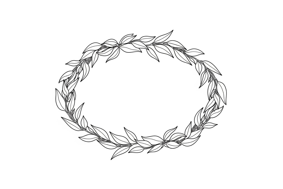 Botanical Oval Wreath Frame Bundle, an Illustration by Designer_Momina (Photo 10 of 51)