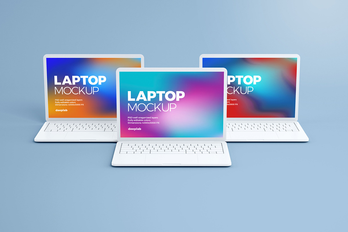 Macbook Pro Clay Mockup set, a Device Mockup by Deeplab (Photo 5 of 19)
