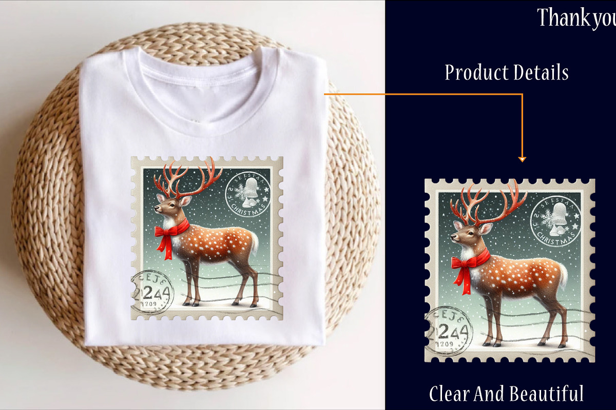 Christmas Reindeer Postage Stamps, a Graphic by designcity5 (Photo 2 of 3)