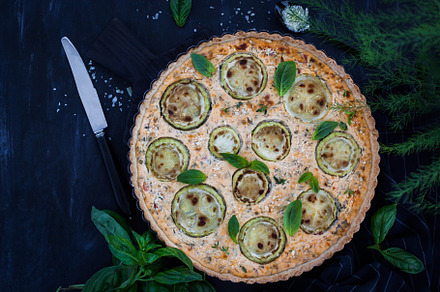 Zucchini, ricotta and cheese tart, a Food & Drink Photo by Kate S