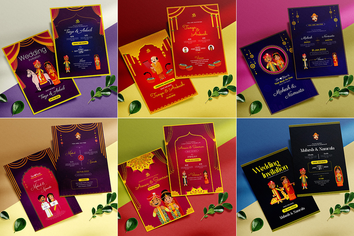 Indian Wedding Invitation Cards, an Invitation Template by Creative Hatti (Photo 5 of 6)