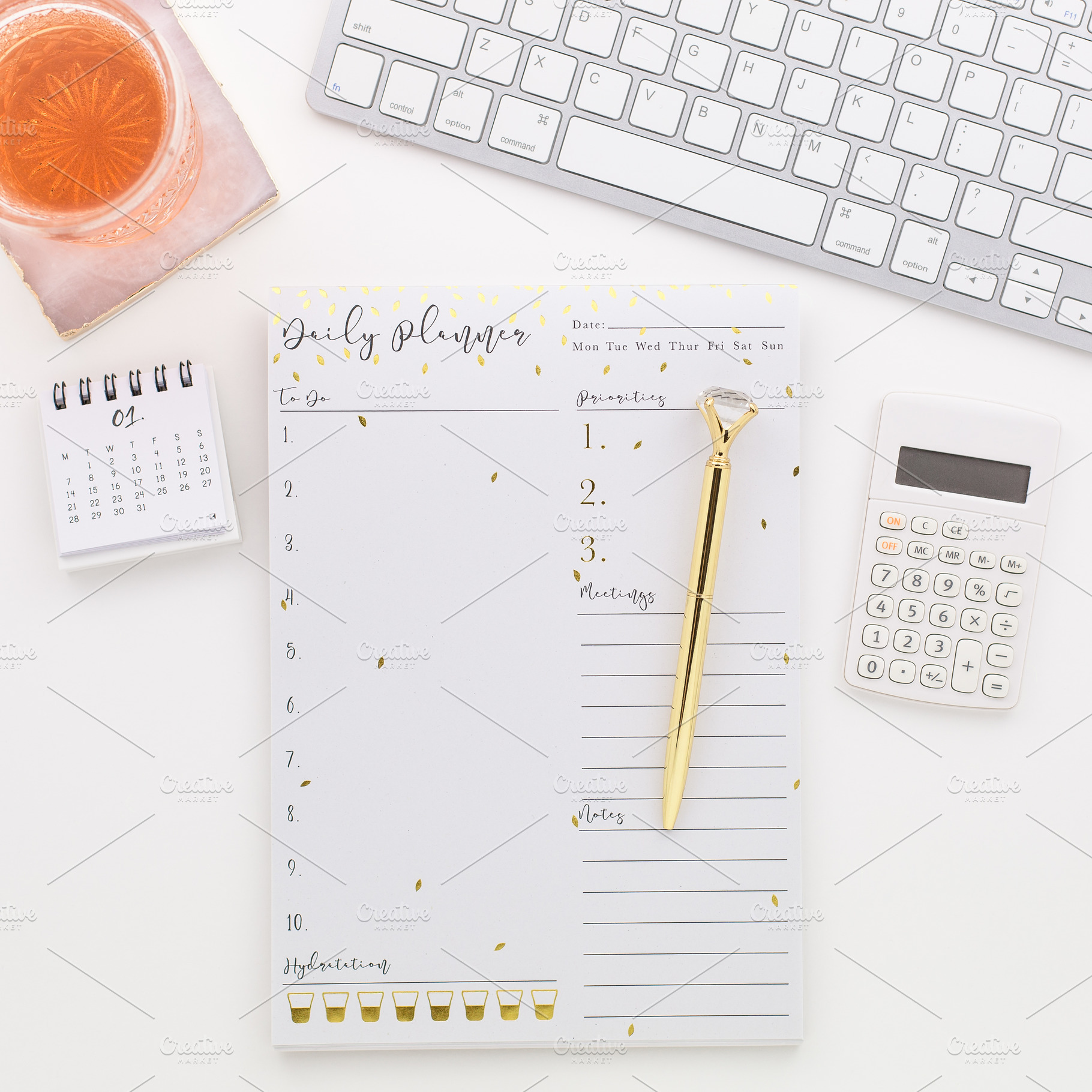 Stock Photo Pink & White Desktop 12, a Business Photo by Savvy Stock Shop