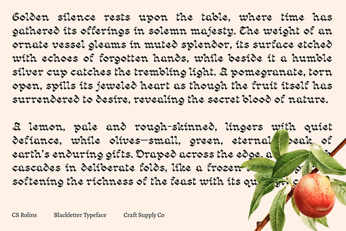 CS Rolins – Blackletter Font, a Blackletter Font by Craft Supply Co. (Photo 6 of 8)