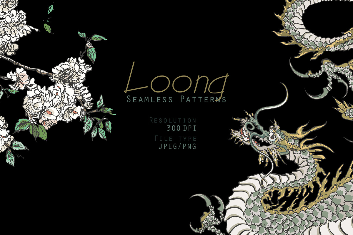 Loong. Seamless Patterns, a Pattern Graphic by Irina Dolgikh (Photo 1 of 15)