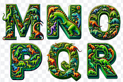 Dinosaur Display Font Alphabet ABC, a Symbol Font by Bubble Pixel (Thumbnail 5 of 8)