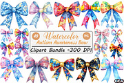 Watercolor Autism Awareness Bow PNG, an Illustration by DreamCafeArt (Thumbnail 1 of 9)