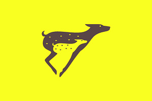 Deer And Fawn Jump Wildlife Logo