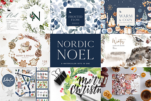 Nordic Noel | 8 in one, a Decorative Illustration by Karma