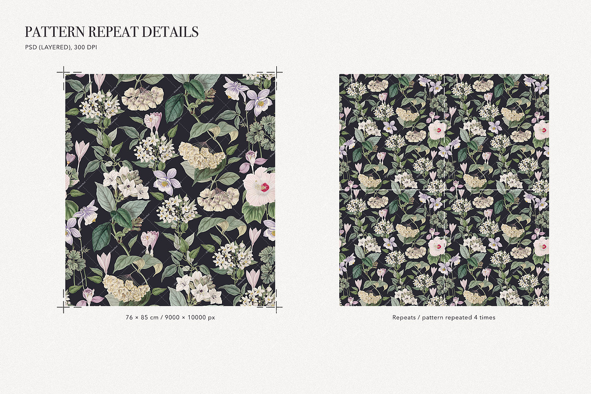 Pastel Botanical Pattern and Plants, a Pattern Graphic by likorbut (Photo 3 of 11)