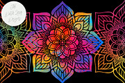 Mandala Clipart Set Rainbow & Gold, an Illustration by The Dutch Lady Designs (Thumbnail 5 of 6)