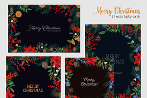 Floral christmas framed cards, a Decorative Illustration by Good Studio