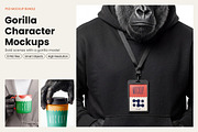 Gorilla Character Mockup Set, a Merchandise Mockup by dpi (Thumbnail 1 of 9)