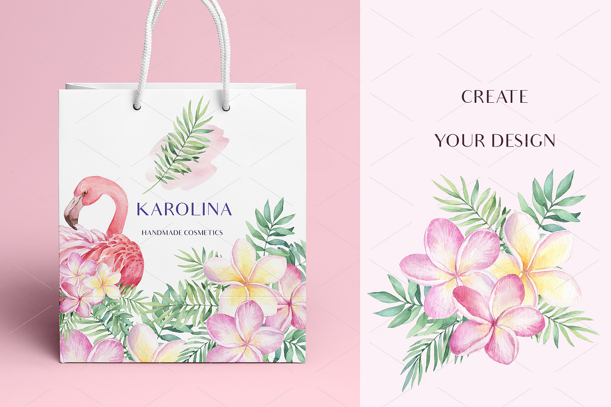 SALE!Tropical Blossom Watercolor Set, a Decorative Illustration by Irina Diasli (Photo 11 of 14)