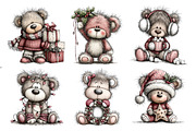 Christmas Whimsical Teddy Clipart, a Seasonal Illustration by Creative Art (Thumbnail 2 of 7)
