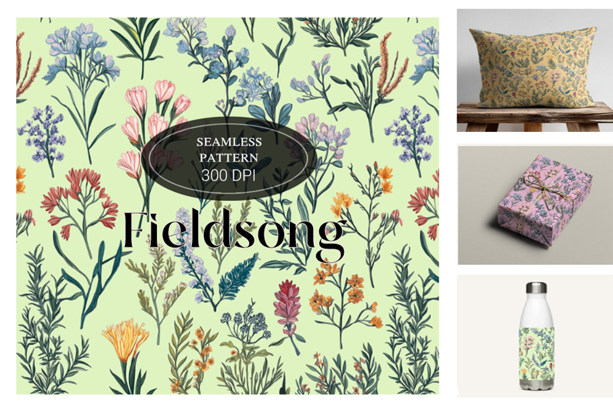 Fieldsong - Wildflower Pattern, an Illustration by Brush Berry Studios (Photo 1 of 4)