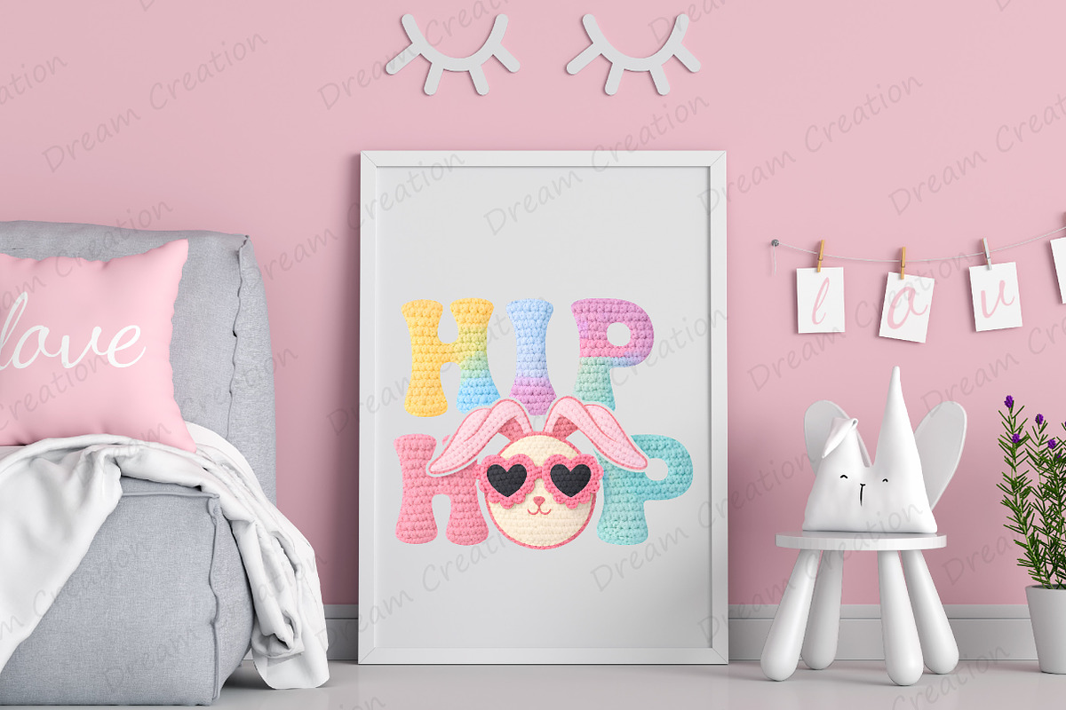 Yarn Crochet Easter Hip Hop PNG, an Illustration by Dream Creation (Photo 5 of 6)