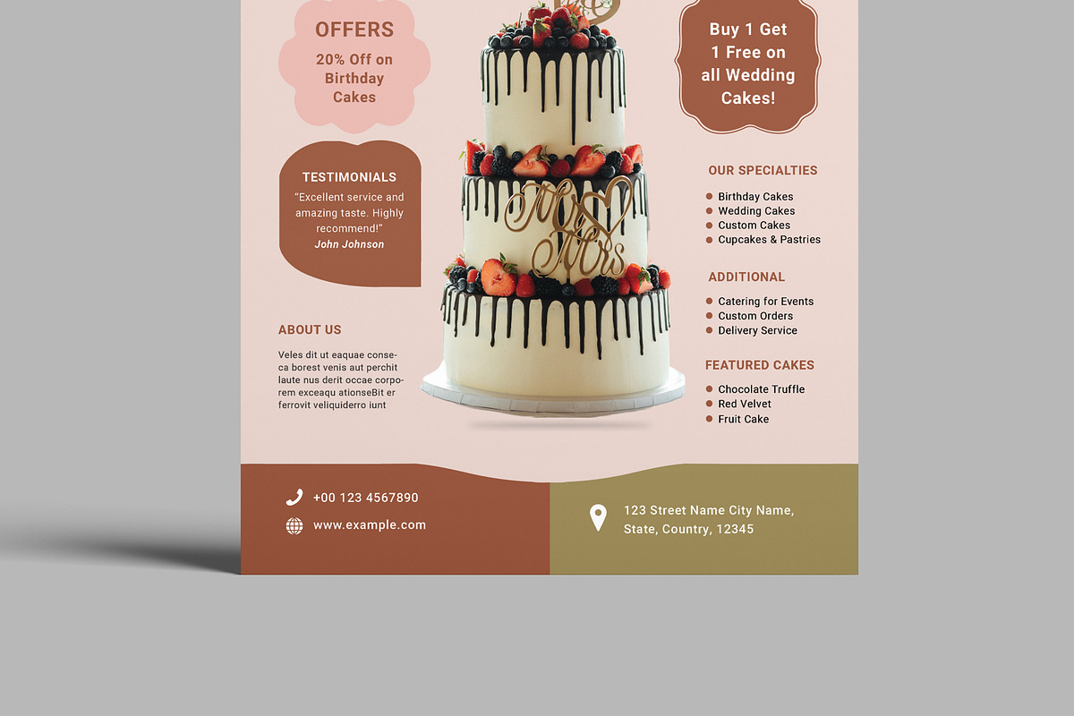 Cake Shop Flyer Template, a Flyer Template by MightyDesign (Photo 5 of 8)