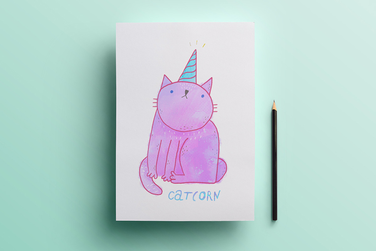 Cute Unicorn Cat, an Illustration by iliveinoctober (Photo 2 of 3)