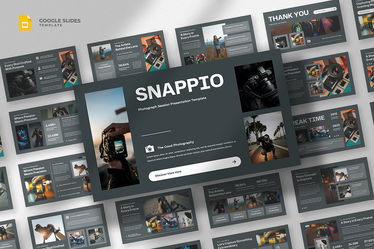 Photography Google Slides Template, a Presentation Template by fluffstudio (Photo 1 of 4)