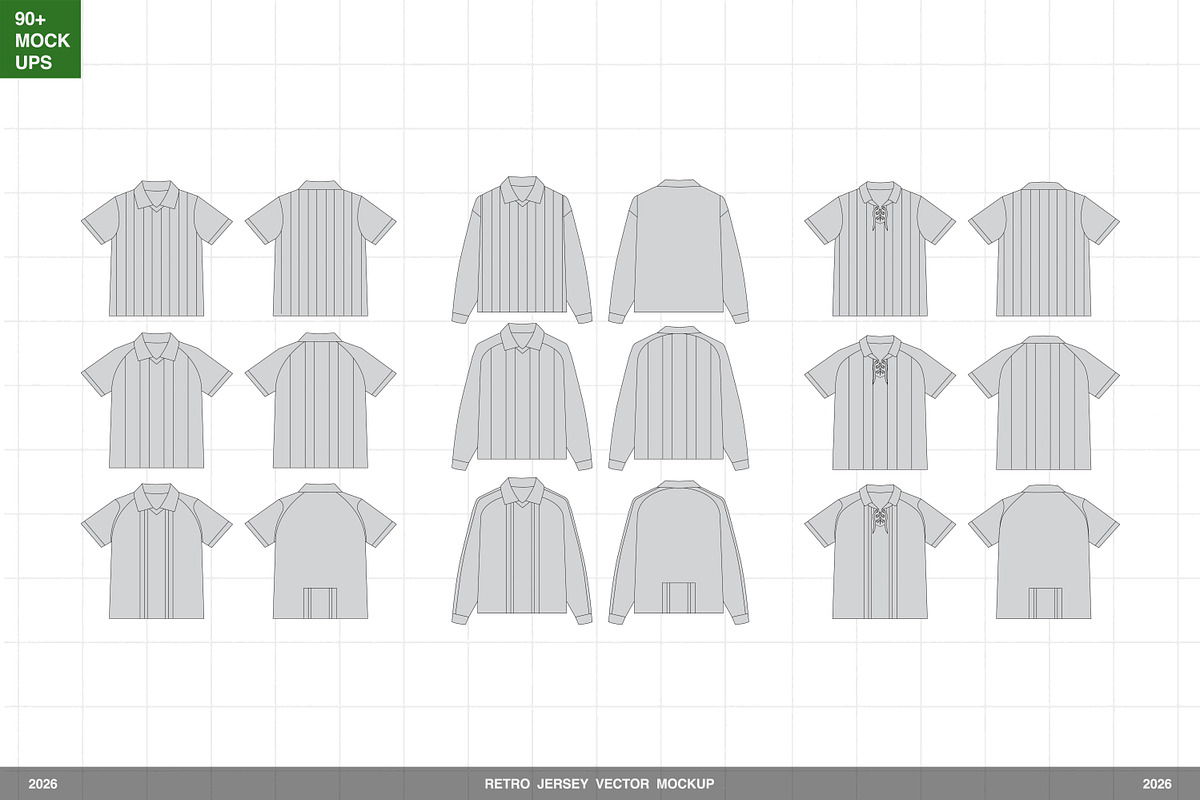 Retro Sports Jersey Vector Mockup, an Apparel Mockup by Irhasalfahad (Photo 2 of 8)
