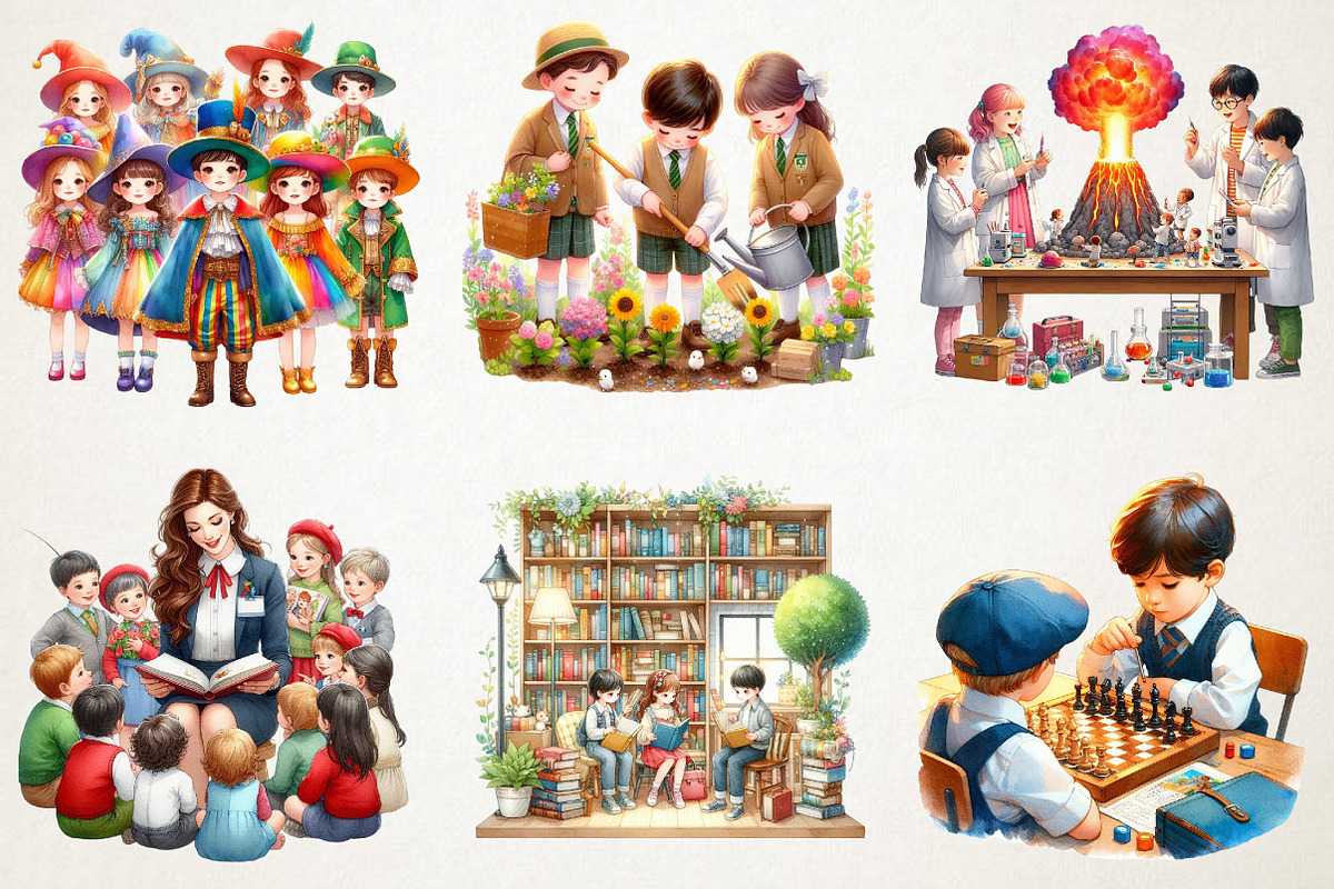 Fun School Activities Clipart, an Illustration by RobertsArt (Photo 3 of 3)