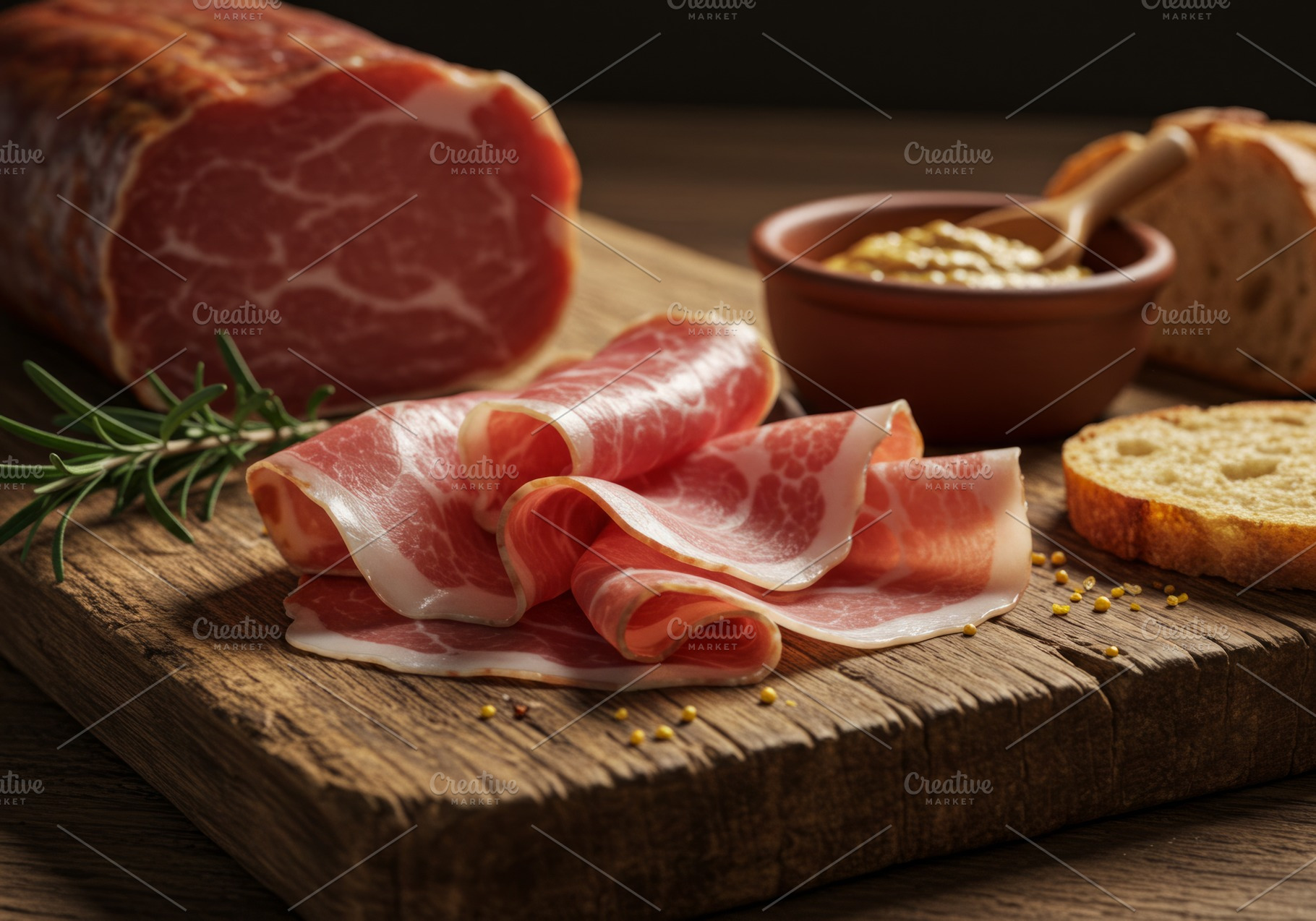 Thin slices of prosciutto, a Food & Drink Photo by professorinc