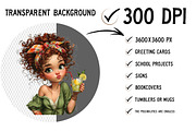 Whimsical Summer Girl Clipart, an Illustration by Craft Nest (Thumbnail 2 of 12)